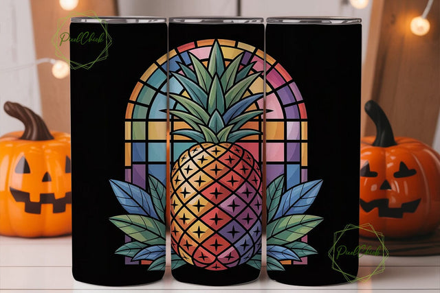 Stained Glass Pineapple 20oz Tumbler Sublimation PixelChick 