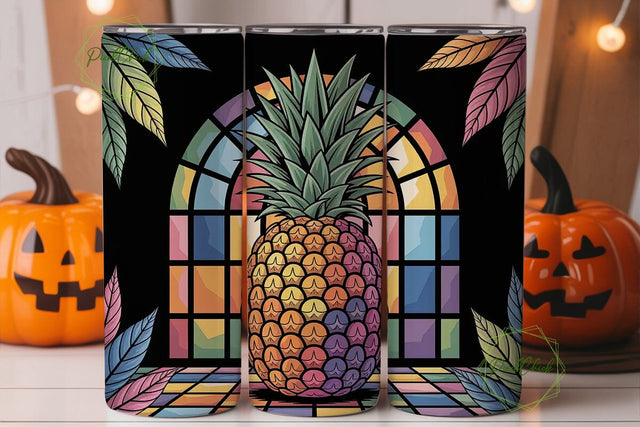 Stained Glass Pineapple 20oz Tumbler Sublimation PixelChick 