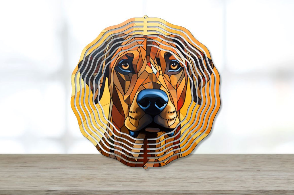 Stained Glass Pattern Rhodesian Ridgeback Stained Glass Rhodesian Ridgeback Dog Wind Spinner Bundle - So Fontsy