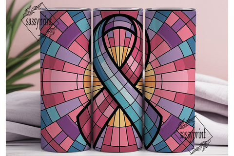 Stained Glass Ribbon 20oz Tumbler Wrap Sublimation sassyprint 