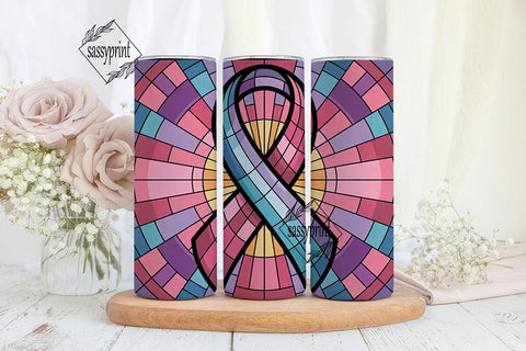 Stained Glass Ribbon 20oz Tumbler Wrap Sublimation sassyprint 