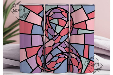 Stained Glass Ribbon 20oz Tumbler Wrap Sublimation sassyprint 