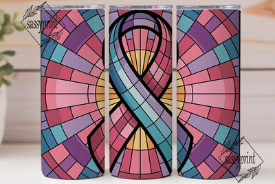 Stained Glass Ribbon 20oz Tumbler Wrap Sublimation sassyprint 