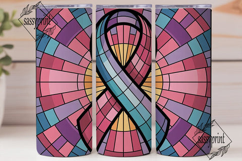 Stained Glass Ribbon 20oz Tumbler Wrap Sublimation sassyprint 