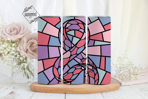 Stained Glass Ribbon 20oz Tumbler Wrap Sublimation sassyprint 