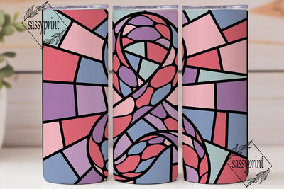 Stained Glass Ribbon 20oz Tumbler Wrap Sublimation sassyprint 