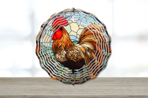 Stained Glass Rooster Wind Spinner Sublimation Bundle Sublimation Regulrcrative 