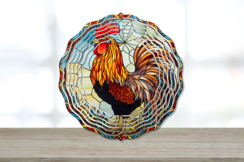 Stained Glass Rooster Wind Spinner Sublimation Bundle Sublimation Regulrcrative 