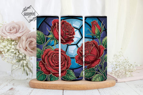 Stained Glass Rose 20oz Tumbler Wrap Sublimation sassyprint 