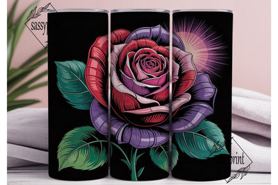 Stained Glass Roses 20oz Tumbler Wrap Sublimation sassyprint 