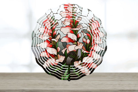 Stained Glass Snapdragon Flowers Wind Spinner Sublimation Regulrcrative 
