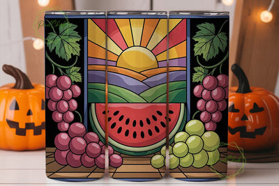 Stained Glass Summer Fruits 20oz Tumbler Sublimation PixelChick 