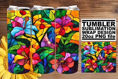 Stained Glass Tree 20oz Colorful Wrap Tumbler Sublimation Sublimation afrosvg 