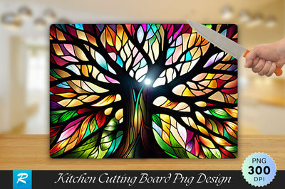 Stained Glass Tree Cutting Board Sublimation Regulrcrative 