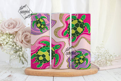 Stained Glass Turtle Tumbler Wrap Sublimation sassyprint 