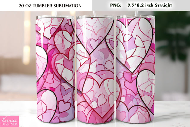 Stained Glass Valentines Day Tumbler Sublimation Sublimation Kseniia designer 