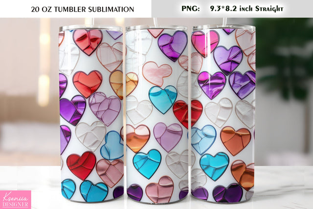 Stained Glass Valentines Day Tumbler Sublimation Sublimation Kseniia designer 