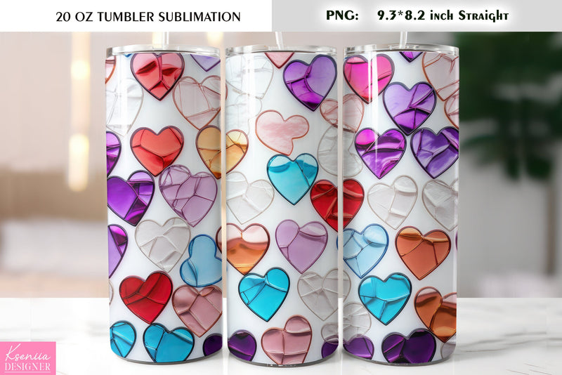 Stained Glass Valentines Day Tumbler Sublimation Sublimation Kseniia designer 