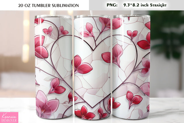 Stained Glass Valentines Day Tumbler Sublimation Sublimation Kseniia designer 