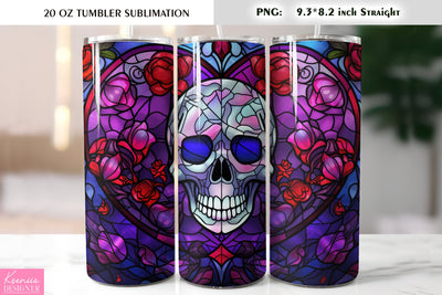 Stained Glass Valentines Day Tumbler Sublimation Sublimation Kseniia designer 