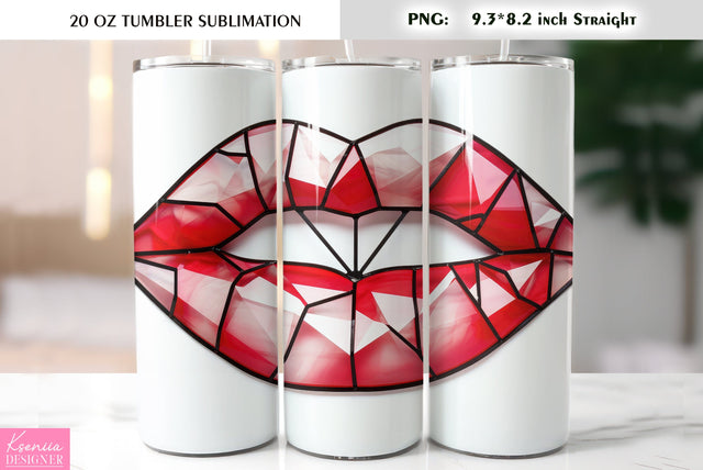 Stained Glass Valentines Day Tumbler Sublimation Sublimation Kseniia designer 