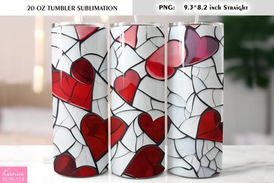 Stained Glass Valentines Day Tumbler Sublimation Sublimation Kseniia designer 