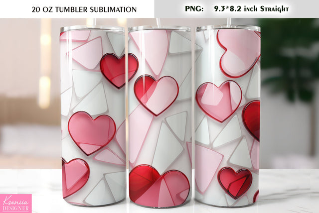Stained Glass Valentines Day Tumbler Sublimation Sublimation Kseniia designer 