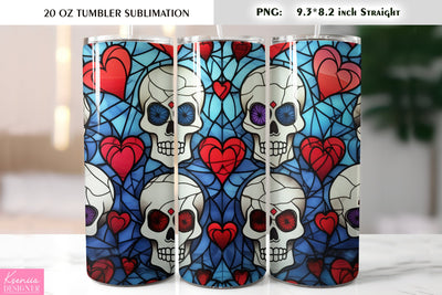 Stained Glass Valentines Day Tumbler Sublimation Sublimation Kseniia designer 