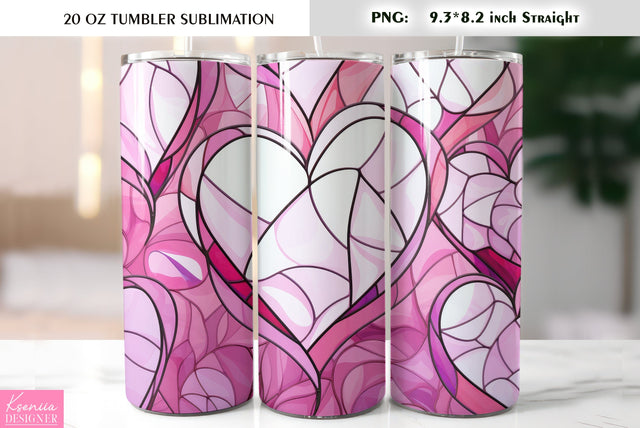 Stained Glass Valentines Day Tumbler Sublimation Sublimation Kseniia designer 