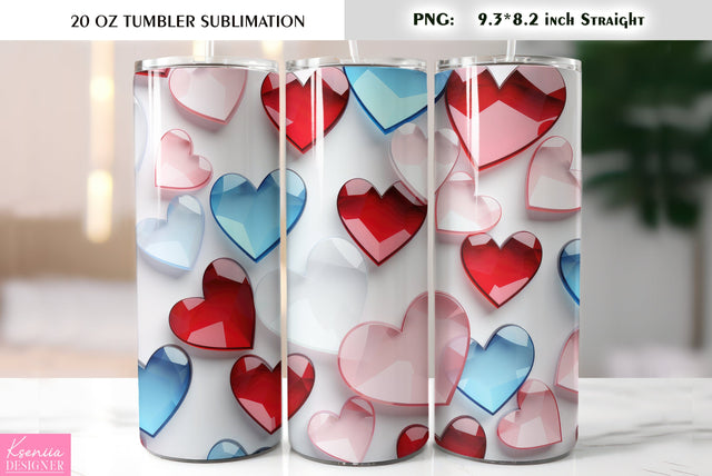 Stained Glass Valentines Day Tumbler Sublimation Sublimation Kseniia designer 