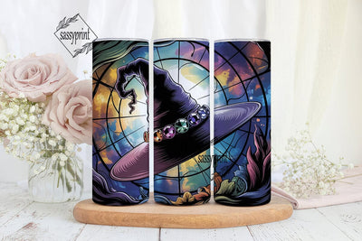 Stained Glass Witch Hat 20oz Tumbler Sublimation sassyprint 