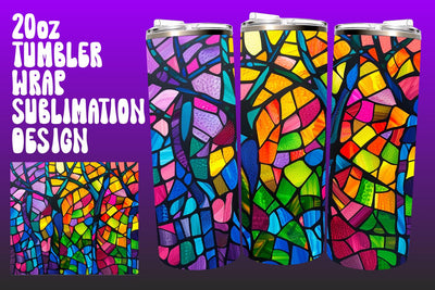 Stained Glass Wrap 3D Tree PNG Sublimation afrosvg 