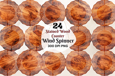 Stained Wood Coaster Round Wind Spinner Bundle Sublimation Regulrcrative 