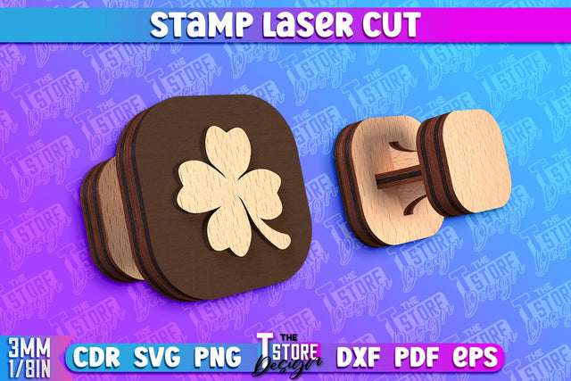 Stamp Laser Cut | Stamp Design | Laser Cutting | CNC Files SVG The T Store Design 