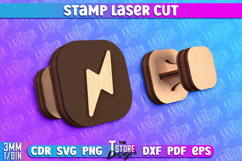 Stamp Laser Cut | Stamp Design | Laser Cutting | CNC Files SVG The T Store Design 