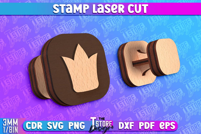 Stamp Laser Cut | Stamp Design | Laser Cutting | CNC Files SVG The T Store Design 