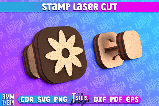 Stamp Laser Cut | Stamp Design | Laser Cutting | CNC Files SVG The T Store Design 