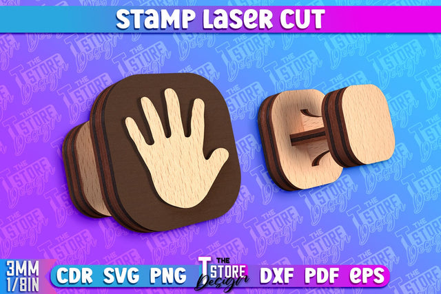 Stamp Laser Cut | Stamp Design | Laser Cutting | CNC Files SVG The T Store Design 