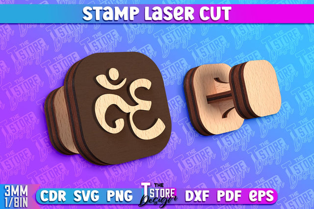 Stamp Laser Cut | Stamp Design | Laser Cutting | CNC Files SVG The T Store Design 