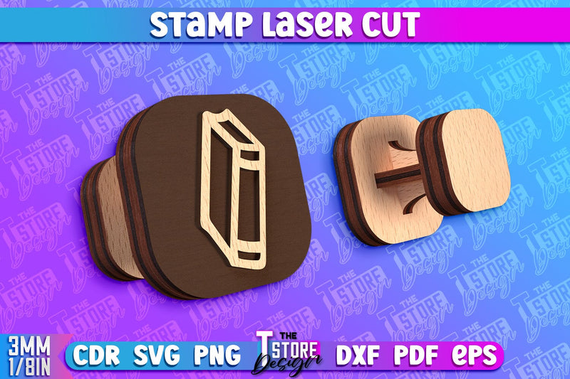 Stamp Laser Cut | Stamp Design | Laser Cutting | CNC Files SVG The T Store Design 