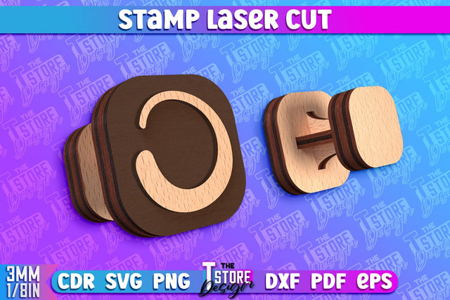 Stamp Laser Cut | Stamp Design | Laser Cutting | CNC Files SVG The T Store Design 