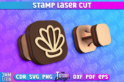 Stamp Laser Cut | Stamp Design | Laser Cutting | CNC Files SVG The T Store Design 
