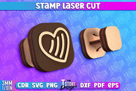 Stamp Laser Cut | Stamp Design | Laser Cutting | CNC Files SVG The T Store Design 