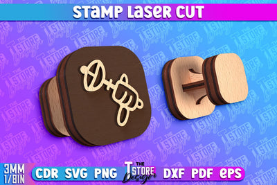 Stamp Laser Cut | Stamp Design | Laser Cutting | CNC Files SVG The T Store Design 