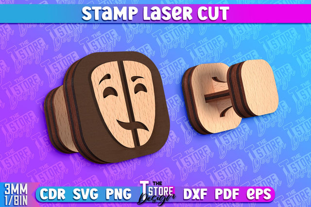 Stamp Laser Cut | Stamp Design | Laser Cutting | CNC Files SVG The T Store Design 