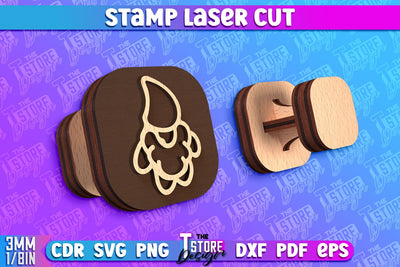 Stamp Laser Cut | Stamp Design | Laser Cutting | CNC Files SVG The T Store Design 