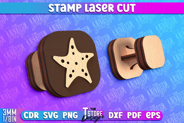 Stamp Laser Cut | Stamp Design | Laser Cutting | CNC Files SVG The T Store Design 
