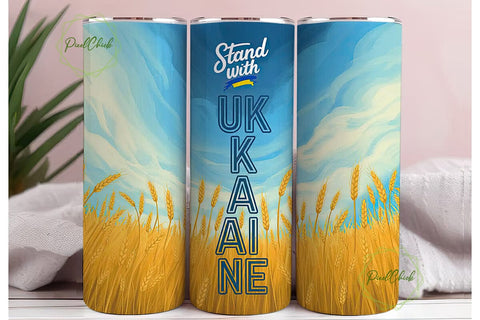 Stand With Ukraine 20oz Tumbler Wrap Sublimation PixelChick 
