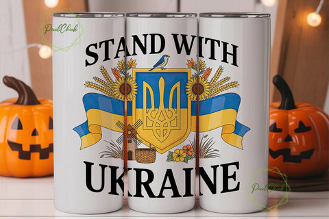 Stand With Ukraine 20oz Tumbler Wrap Sublimation PixelChick 