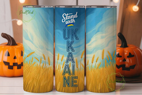 Stand With Ukraine 20oz Tumbler Wrap Sublimation PixelChick 